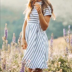 Piper & Scoot Charcoal and White Striped Festival Dress